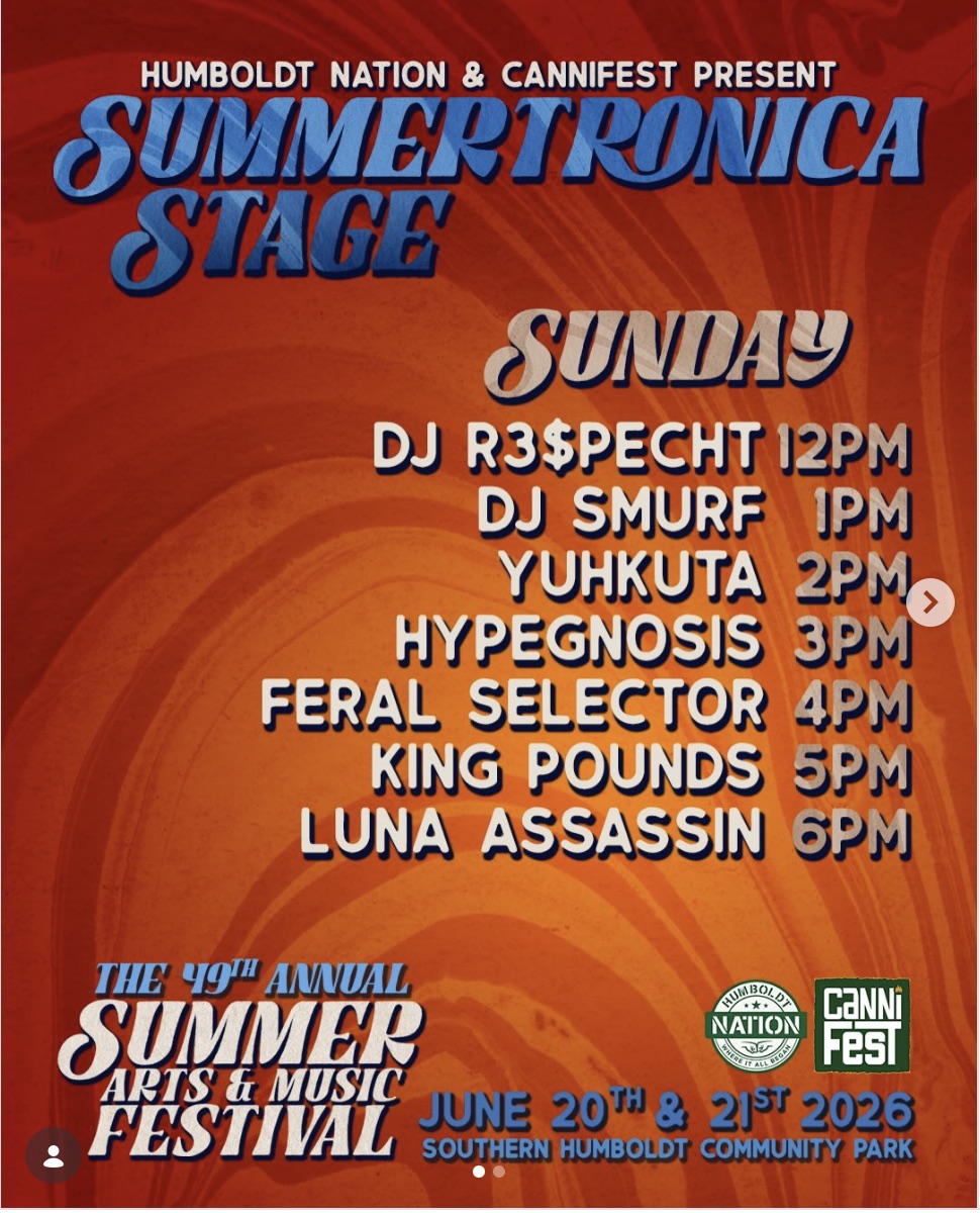 Summertronica Stage at the 49th Annual Summer Arts & Music Festival, DJ R3$pecht, June 20&ndash;21, Southern Humboldt Community Park