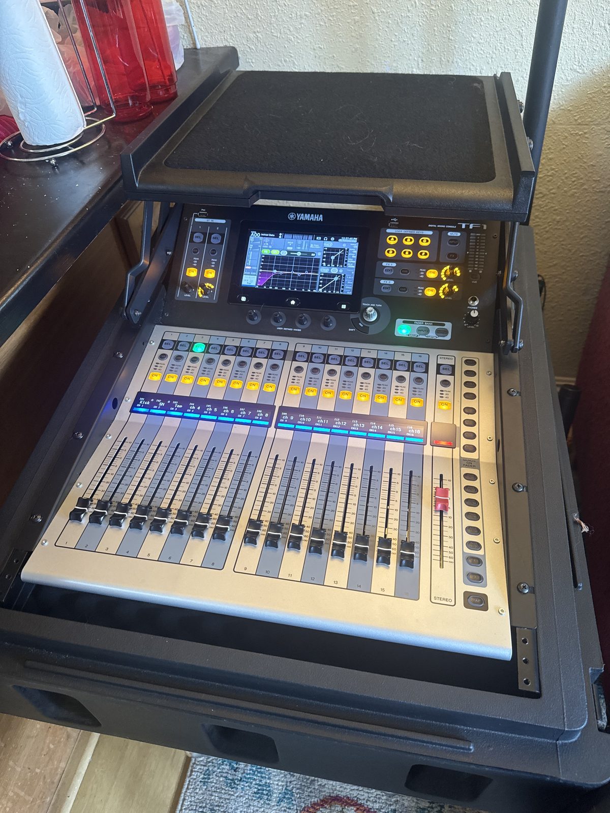 Yamaha TF-1 mixing console detail shot